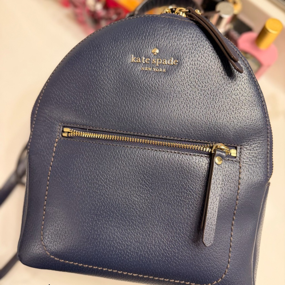 Kate Spade Leather Backpack with Gold Accents